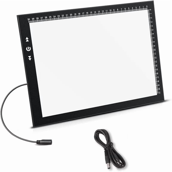 PETGLE A4 LED Artist tracing Light Box Copy Table, Adjustable High Brightness Light Pad for Tatto Drawing, Sketching, Animation, Diamond Painting Accessories