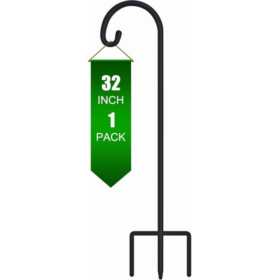 PETGLE Adjustable 32 Inch Small Shepherd Hooks for Outdoor, Garden Hooks for Lanterns, Sheperd Hook for Hanging Plants, Bird Feeders, Solar Lights, Mason Jars, Weddings Decor,1 Pack