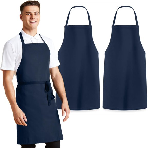 PETGLE Aprons for Men - 100% Polyester Chef Apron Women with Extra Long Ties - Cooking Aprons for Women & Mens Apron