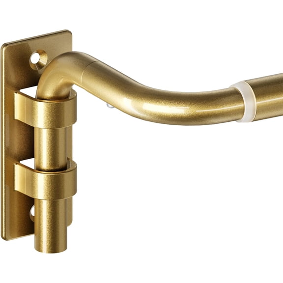 PETGLE Blackout Curtain rod for windows 28 to 48, Wrap Around Curtain Rods for Bedroom, Living Room, Adjustable from 30 to 57 Inches, Gold