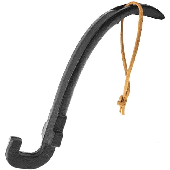 PETGLE Cast Iron Grill Grate Lifter, Universal Cooking Grid Remover Tool Compatible with Kamado, BGE, Charcoal & Gas Barbecue Grills