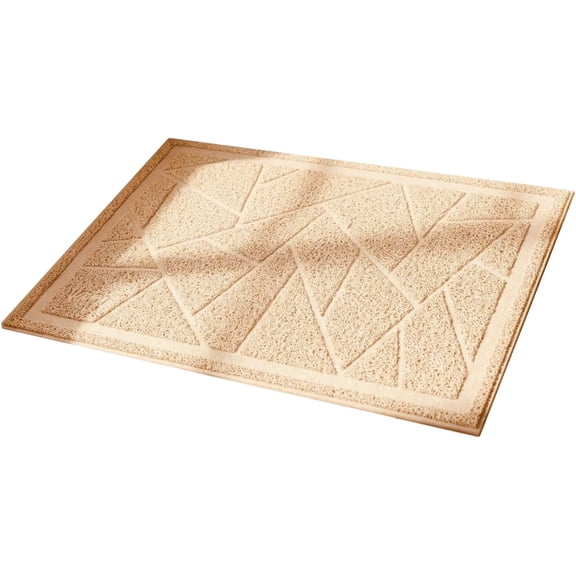 PETGLE Cat Litter Box Mat, Kitty Premium PVC Pad, Durable Trapping Rug, Phthalate Free, Urine-Resistant, Scatter Control, Mosaic, M 23 x 16 Inch, Beige