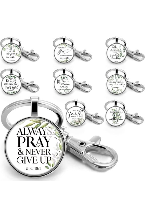 Christian Keychain Bulk for Women Men Bible Verse Religious Scripture Quote Inspirational Key Rings Gifts for Father