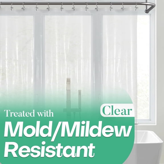 PETGLE Clear Shower Curtain Liner with 3 Magnets, 72x72 Premium Flexible Sturdy Plastic Shower Curtain for Bathroom Lightweight, Waterproof, Clear