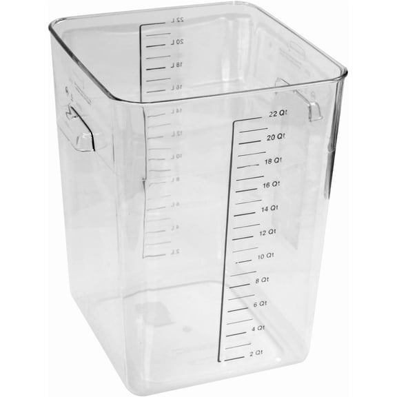 PETGLE Commercial Products Space Saving Square Food Storage Container 22 Quart Clear for Kitchen/Sous Vide/Meal Prep