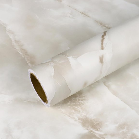 PETGLE Cream Onyx Marble Contact Paper for Countertops Peel and Stick Waterproof Marble Countertop Contact Paper 15.7''x118'' Kitchen Countertop Peel and Stick Marble Wallpaper for Wall Counter Table