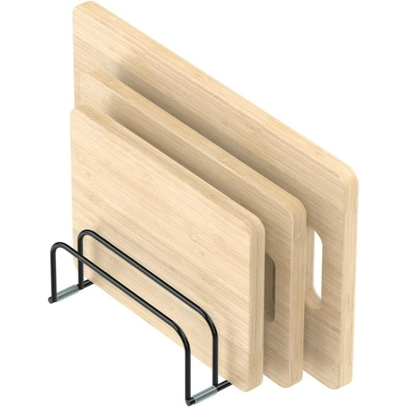 PETGLE Cutting Board Storage Rack, Compact Cutting Board Organizer, Chopping Board Storage Stand Rack, Bakeware & Cookie Pan Sheets Organizer (1.0 Inch Width Slots)