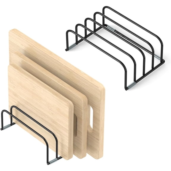 PETGLE Cutting Board Storage Rack, Compact Cutting Board Organizer, Chopping Board Storage Stand Rack, Bakeware & Cookie Pan Sheets Organizer (2PCS 1.0 Inch)