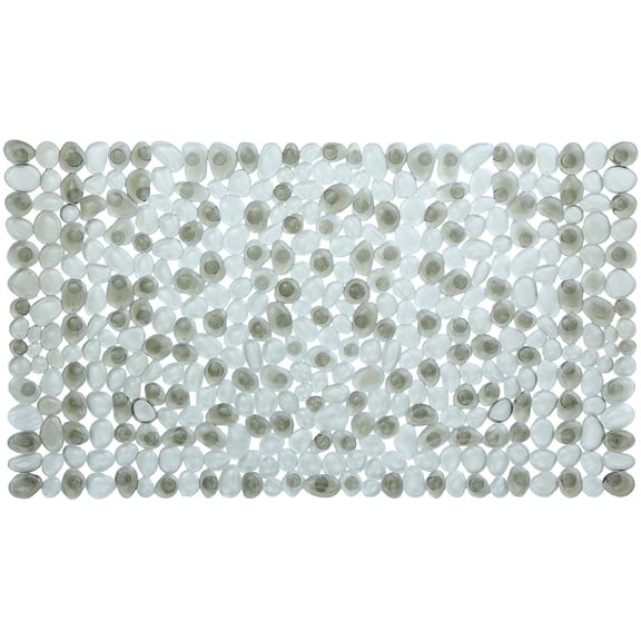 PETGLE Deep Massage Bath Tub & Shower Mat 30x17 | Non-Slip, 140 Suction Cups | Feels Great on Tired Feet, Looks Like River Rock | Machine Washable, Gray Pebbles