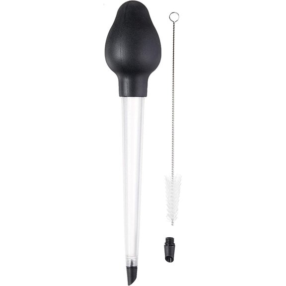 PETGLE Dripless Polycarbonate Turkey Baster, Heat Resistant Clear Cooking Baster for Roasting Baking BBQ
