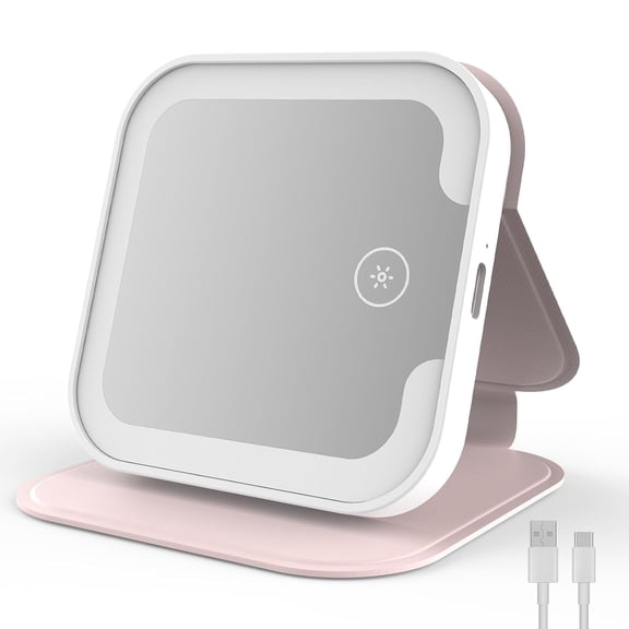 PETGLE Entry Level Version 9" Lighted Makeup Mirror with Touch LED Lights, Portable Foldable Travel Vanity Mirror, 1500mAh Rechargeable/3 CCT Modes/CRI90 for TikTok Beauty Bloggers Vloggers, N26
