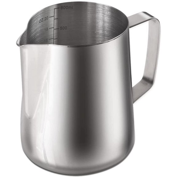 PETGLE Espresso Steaming Pitchers 20 OZ / 600ml, Stainless Steel Frothing Pitcher with Measurement Scale