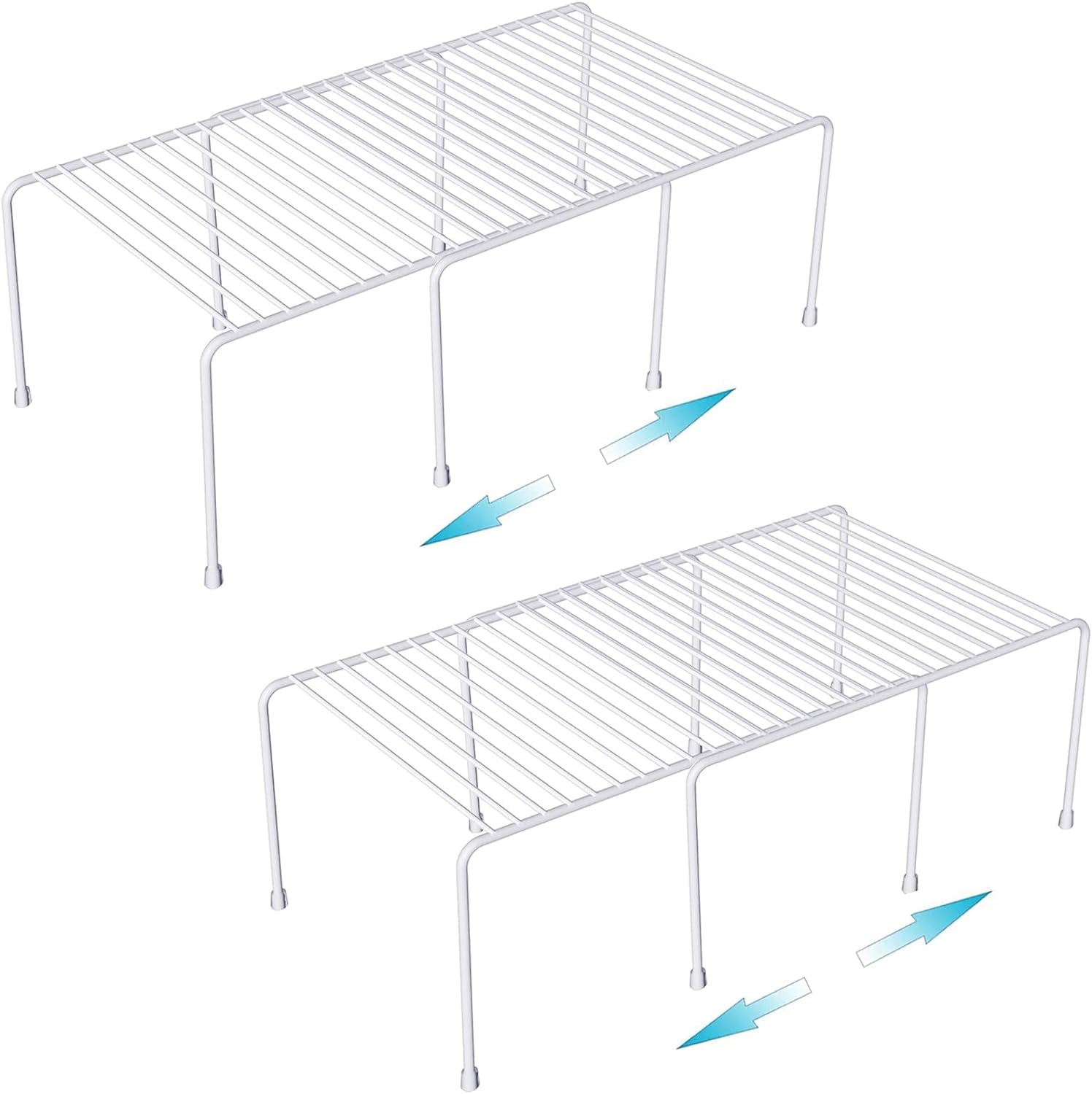 Shelf Riser PETGLE Expandable Cabinet Shelf Organizer Rustproof Metal Shelf Riser ...