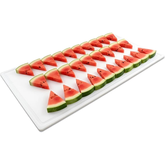 PETGLE Extra Large 30x18 Inch Cutting Board with Juice Groove - Great for Carving, Fish, Meat and Game – 1/2 Inch Thick White HDPE Plastic, 10 pounds