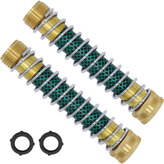 PETGLE Garden Hose Extension Adapter, Hose Kink Protector with Coil Spring, 2 Pack