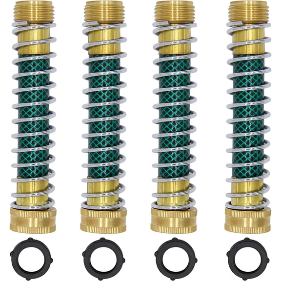 PETGLE Garden Hose Extension Adapter, Hose Kink Protector with Coil Spring, 4 Pack