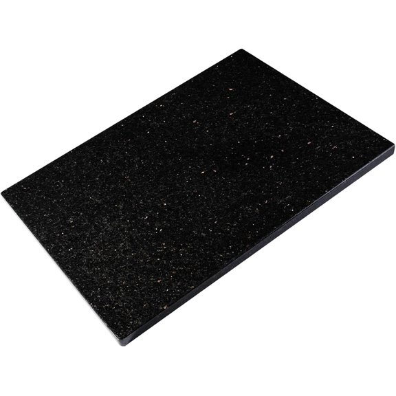 PETGLE Granite Cutting Board for Kitchen, 12x8 Inches Stone Slab Pastry Cheese Board, Rectangular Serving Tray for Bathroom Countertop, Marble Vanity Tray for Jewelry Cosmetics Perfume (Black Galaxy)