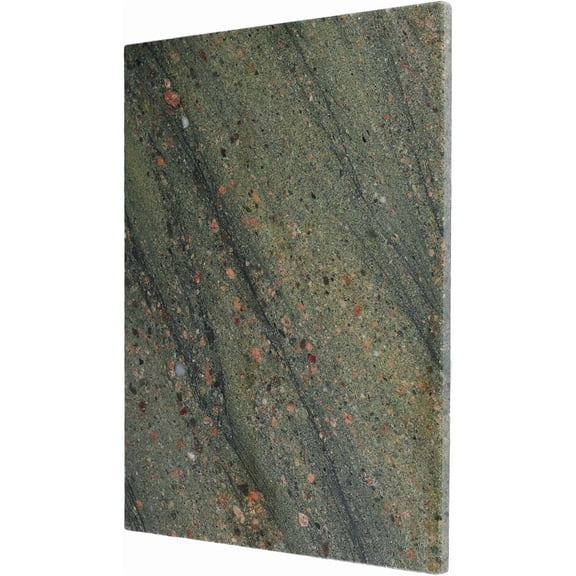 PETGLE Granite Cutting Board for Kitchen, 16x12 Inches Large Marble Slab Cheese Board, Rectangular Serving Board for Baking Charcuterie Pastry, Natural Stone Board for Countertop (Green)