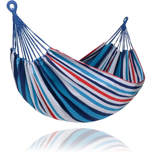 PETGLE Hammocks for Outside, Portable Heavy Duty Tree Hammock, Ocean Stripes