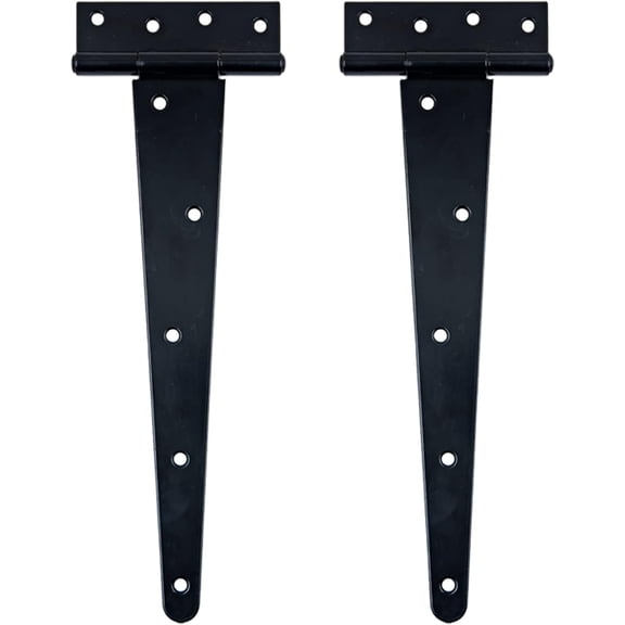 PETGLE Heavy Duty Tee Hinge - All Size Black Rustproof Shed & Gate Hinge (2 pcs, 12 inch)