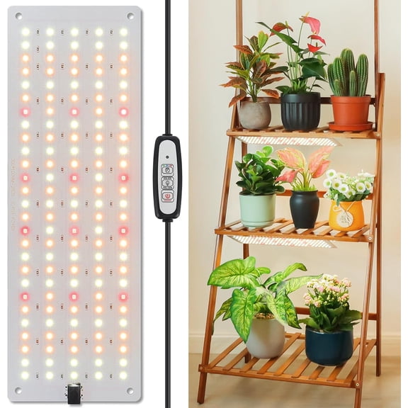 PETGLE LED Grow Light, Full Spectrum Grow Light with 4 Dimmable Levels and Auto On/Off Timer, 135 LEDs Plant Grow Lamp for Seedlings, Veg, Bloom and Succulents, Ideal for Indoor Plants,One Pack