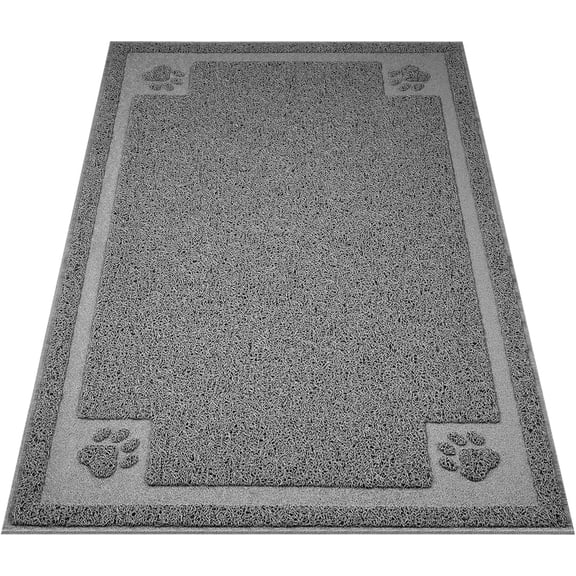 PETGLE Large Cat Litter Mat Trapper 35"×23" Traps Litters from Box and Paws Scatter Control for Folding Trapping Mat Soft for Floor on Sensitive Kitty Paws Easy to Clean