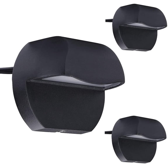 PETGLE Low Voltage Landscape Lighting Cast Aluminum 2.5W Deck Light,Deck Railing Lights Outdoor Patio Step Light,Post Fence Lighting Warm White Water Resistant IP65,Black Finish 3-Pack