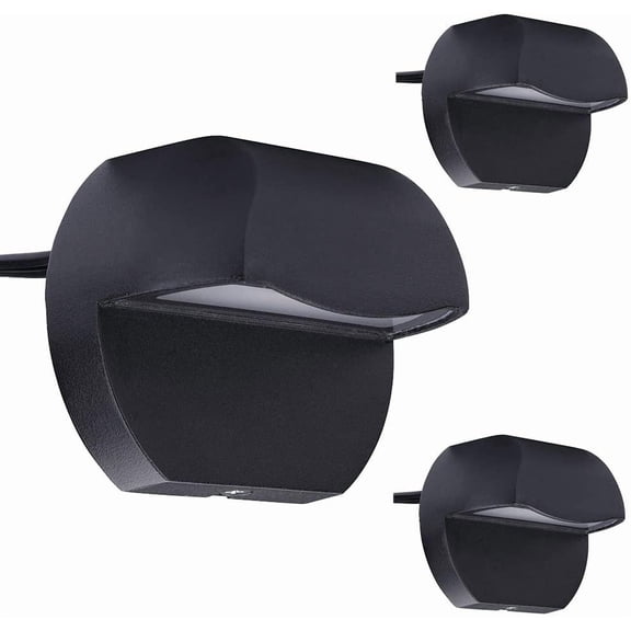 PETGLE Low Voltage Landscape Lighting Cast Aluminum 2.5W Deck Light,Deck Railing Lights Outdoor Patio Step Light,Post Fence Lighting Warm White Water Resistant IP65,Black Finish 3-Pack