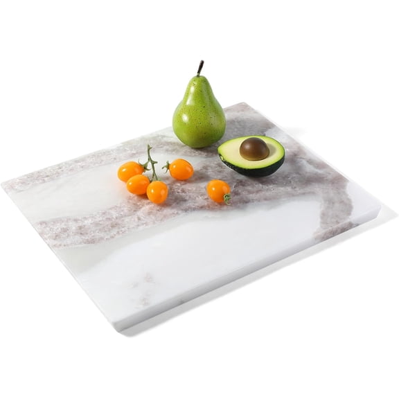 PETGLE Marble Cutting Board for Kitchen, 16x12 Inches Large Marble Slab Cheese Board, Rectangular Serving Board for Baking Charcuterie Pastry, Natural Stone Board for Countertop (Namib Picasso)