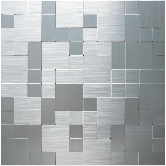 PETGLE Metal Peel and Stick Tile Backsplash, Stainless Steel Kitchen Metal Backsplash Tile, Stick on Backsplash for Kitchen (1)