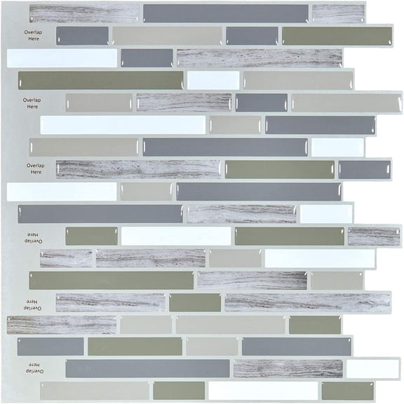 PETGLE Peel and Stick Wall Tile for Kitchen/Bathroom Backsplash, 12"x12" (Multi)