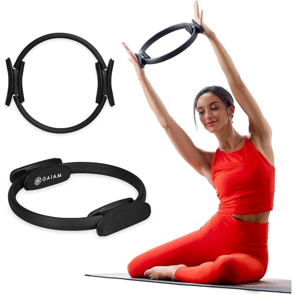 PETGLE Pilates Ring Fitness Circle - Lightweight & Durable Foam Padded Handles, Flexible Resistance Exercise Equipment for Toning Arms, Thighs/Legs & Core