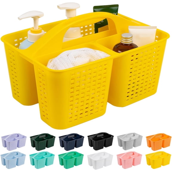 PETGLE Portable Shower Caddy, Caddy Organizer with Handle, Plastic Shower Basket Hold Soap, Shampoo, Hair Supplies and Beauty Products, Cleaning Supplies Organizer for Home, Dorm, Shelf and Cabinet