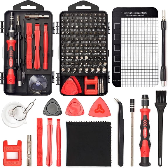 PETGLE Precision Screwdriver Set 124-Piece Electronics Tool Kit with 101 Bits Magnetic Screwdriver Set for Computer, Laptop, Cell Phone, PC, MacBook, iPhone, PS4, PS5, Xbox Repair