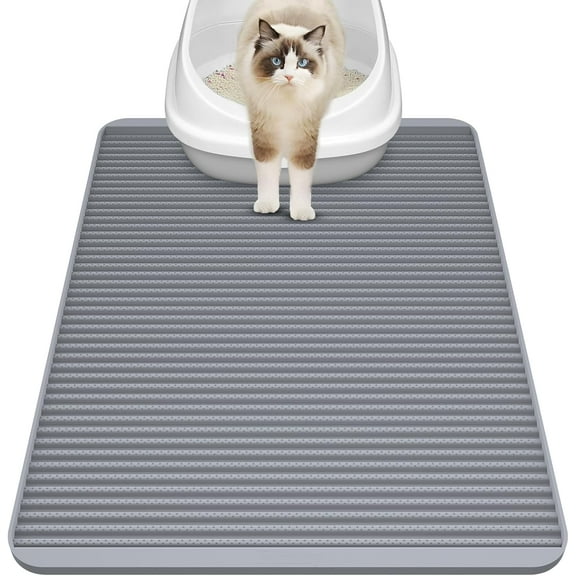PETGLE Silicone Cat Litter Mat - 31' x 23' Waterproof Large Kitty Mat, Non-Slip, Durable, Easy Clean & Washable Cat Litter Tray Mat for Scatter Control