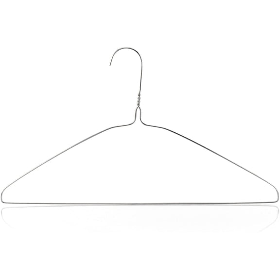 PETGLE Silver Metal Wire Clothes Hangers 16inch 13 Gauge Clothes Garment Coat Hanger (10 Pack)