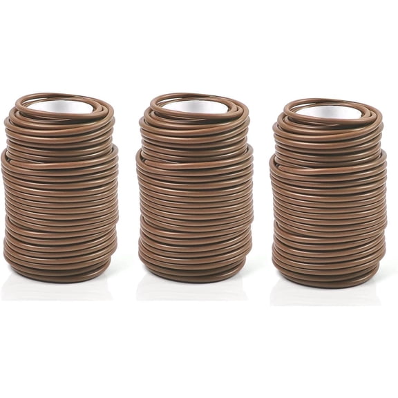 PETGLE Soft Plant Ties for Support - 65.6' Reusable Waterproof Plant Wire, Garden Twist, Office Organization and Decoration Binding(3pcs/Brown)