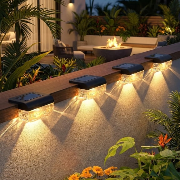 PETGLE Solar Deck Lights 12 Pack, Solar Lights Outdoor Waterproof for Outside, Stairs, Step, Fence, Yard, Garden, Patio, Pool, Railing (Warm White)