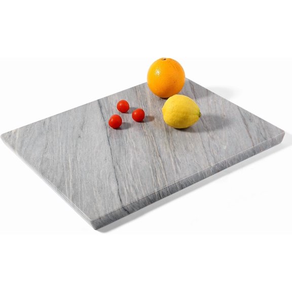 PETGLE Stone Cutting Board for Kitchen, 20x16 Inches Large Marble Slab Cheese Board, Rectangular Serving Board for Baking Charcuterie Pastry, Natural Stone Board for Countertop (Paradiso)