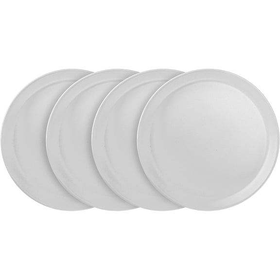 PETGLE Stoneware Dish Set, 4 Dinner Plates, Albie - Speckled White