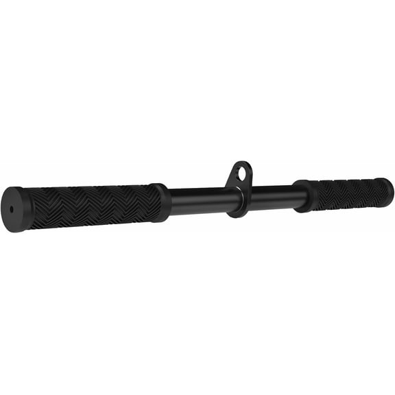 PETGLE Straight Cable Bar Attachment with Fixed Ring, Non-Slip Tricep Pull Down Bar, Multi-Purpose Lat Pulldown Accessory for Home & Commercial Gym Strength Training