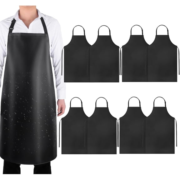 PETGLE Waterproof Rubber Vinyl Apron Adjustable Dishwasher Apron - Apron for Women Men Heavy Duty Work Apron