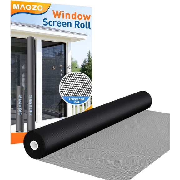 PETGLE Window Screen Replacement Mesh Roll, 36IN x 100FT Heavy Duty Polyester Mesh (82g/m²), UV-Resistant & Pet-Proof, Easy to Cut for Door Repair, Patio, Porch, Backyard, Garden, Non-Deformable