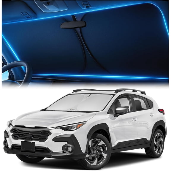 PETGLE Windshield Sun Shade for Subaru Crosstrek 2018-2024 2025 2026, Foldable Car Window Sunshade, Heat & UV Visor Cover, Reflective Front Shades Accessories