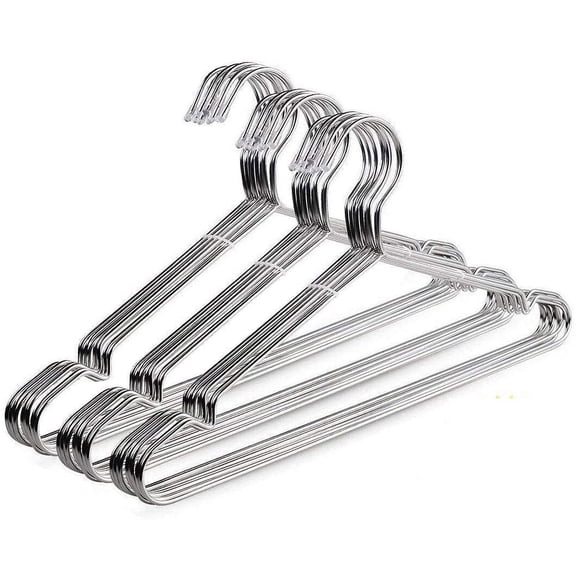 PETGLE Wire Hangers 30 Pack Stainless Steel Strong Metal Wire Hangers Clothes 16.5 Inch