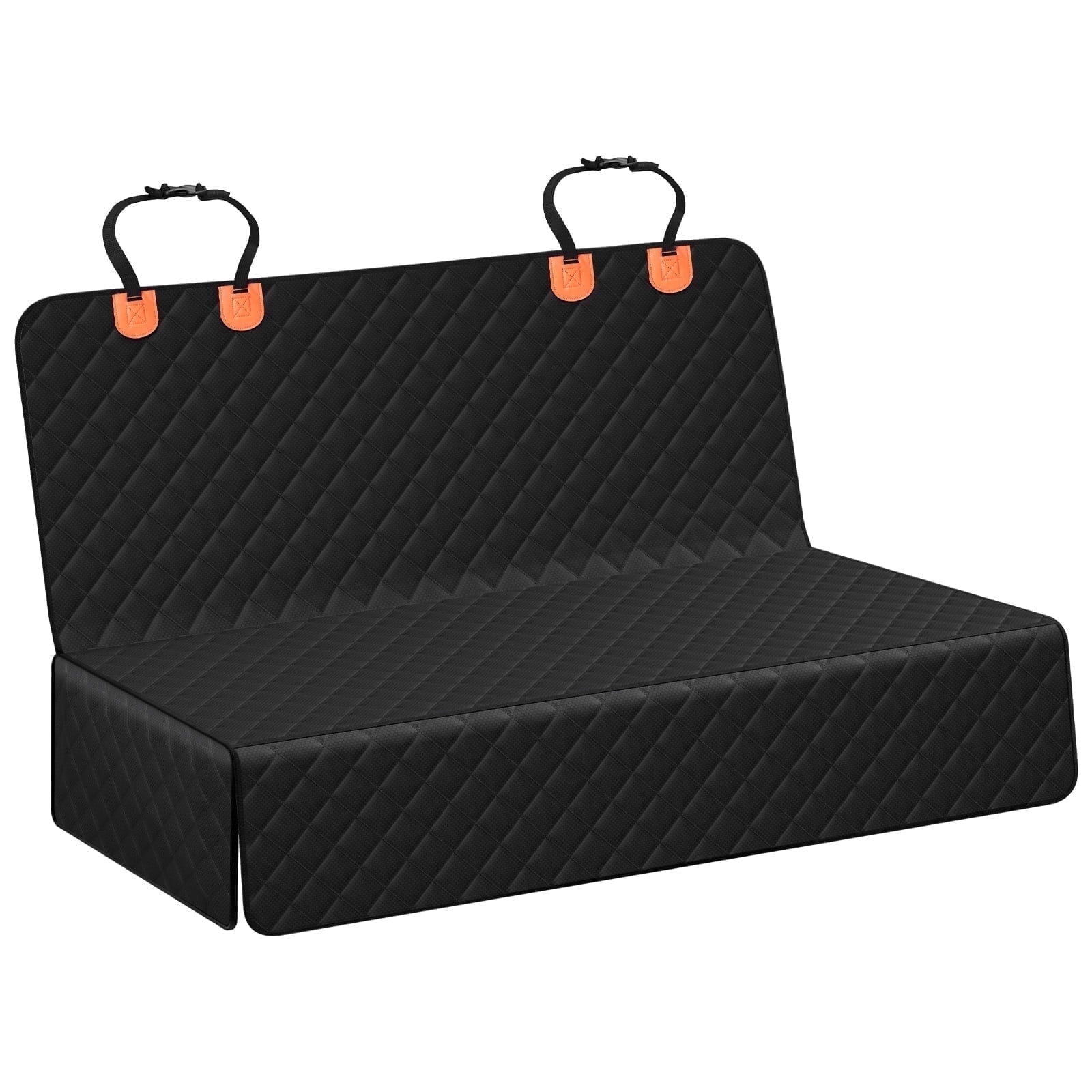 SMATTO Dog Car Seat Cover for Back Seat Bench, Waterproof, Scratchproof, Nonslip, Universal Fit Cars Trucks SUVs, Washable Durable Pet Car Seat Protector with 4 Seat Belt Openings - Black