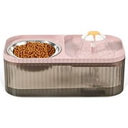 PETIMI 105oz/3L Automatic Cat Water Fountain, Stainless Steel Bowl, Pink - Clean & Healthy Drinking for Your Pets