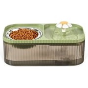 PETIMI 105oz/3L Automatic Cat Water Fountain, with Stainless Steel Bowl, Green - Fresh and Filtered Water for Cats, Dogs