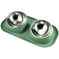 thumbnail image 1 of PETIMI Cat Bowl, Small Dog Bowls, Cat Food Bowl with 2 Removable Stainless Steel Feeding Bowls, Suitable for Small and Medium Sized Pets（Green）, 1 of 7