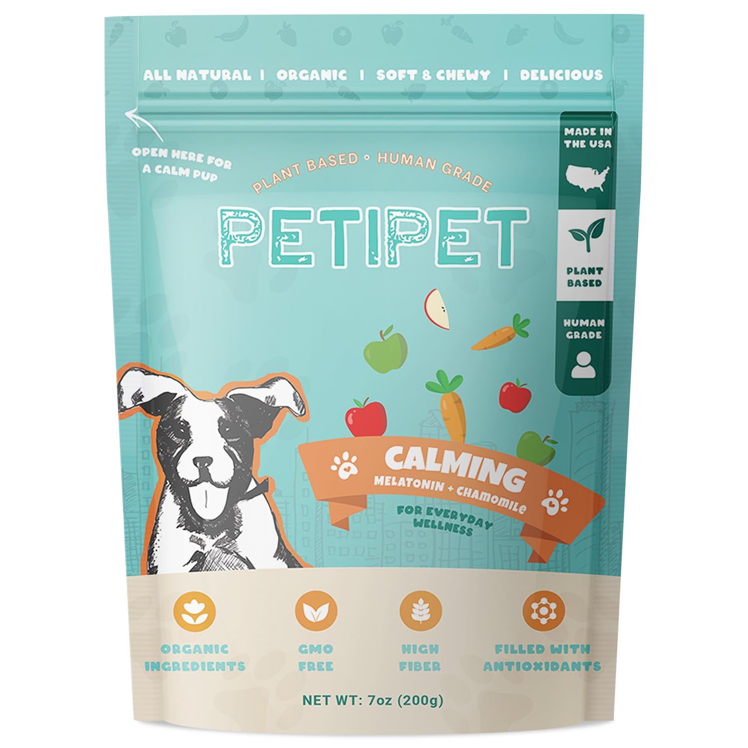 PETIPET Calming Chews AJH3for Dogs - Plant-Based Calming Supplement Calming Aid Soft & Chewy Treats for Relaxing, Stress, Separation, Anxiety Relief, Puppies, Small & Large Breeds